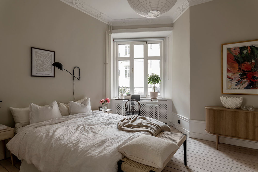 瑞典哥德堡优雅公寓 | 木质厨房与柔和色彩的完美结合-18