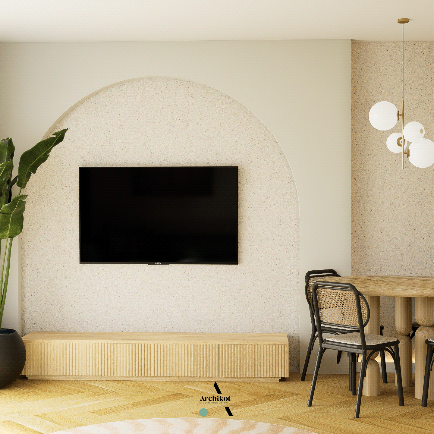 projekt salonu w pastelach - projekt wnętrza łódź-4