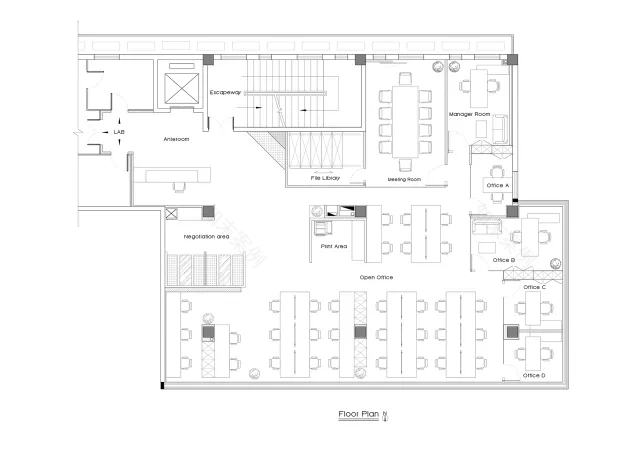 一个被光切割的空间——誉东研发中心办公空间-27