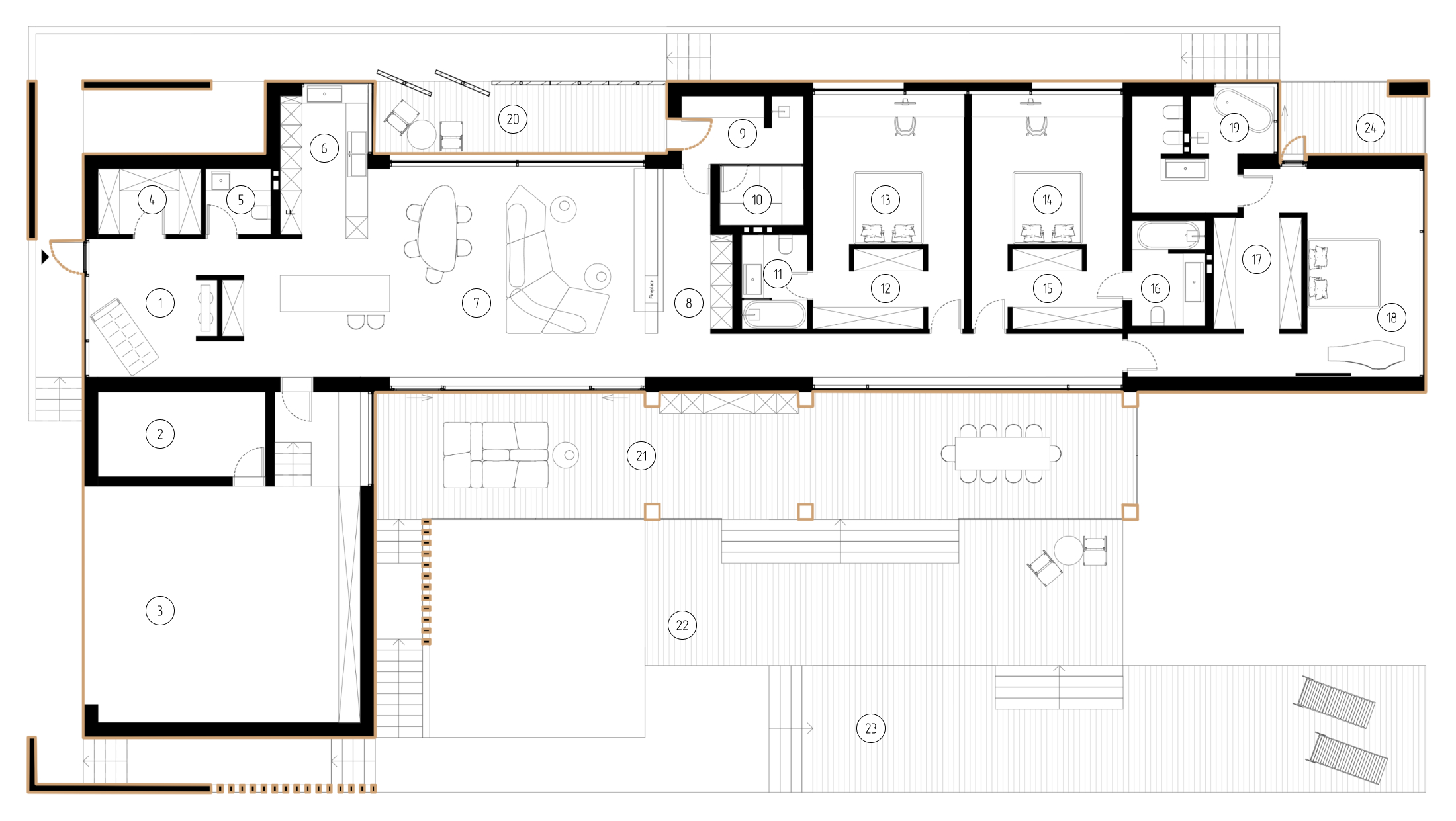 352㎡深色系住宅设计 超有品味的设计-22