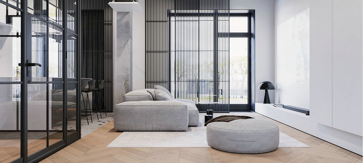 65㎡灰色系公寓设计 打造干练高级的空间-3