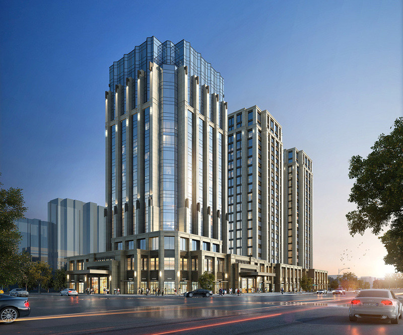 繁华都市中的宜居绿洲·商住楼建筑外观设计案例-34