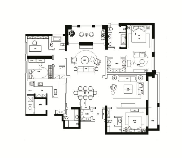 上海黄埔滩名苑 320 平米轻奢空间设计-31