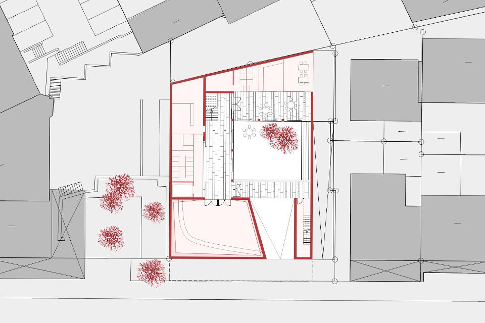 圣埃伯哈德寄宿学校

注：Domsingenschule常见意思是寄宿学校 ， St.是Saint（圣）的缩写，Eberhard是人名，可音译为埃伯哈德  丨德国斯图加特丨bez+kock architekten-5