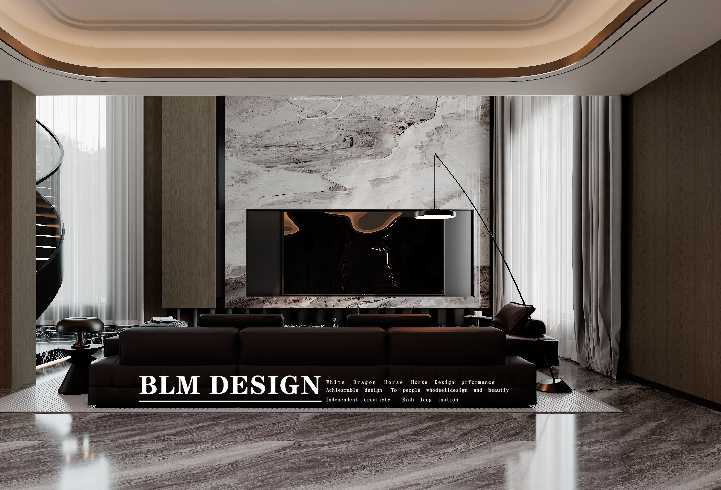 意式轻奢挑空别墅-3