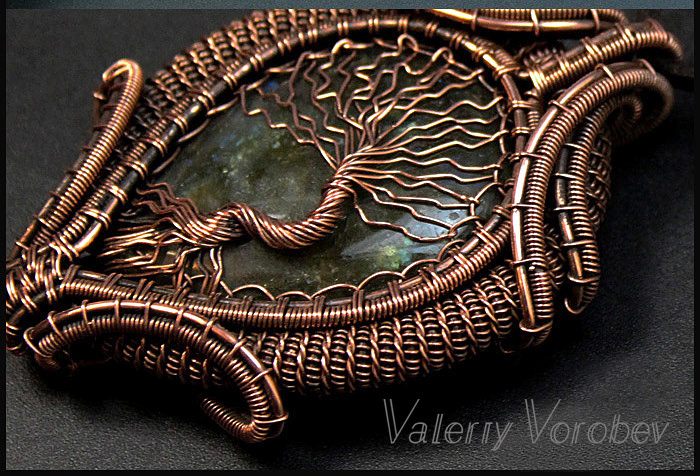 “手工铜线缠绕树形吊坠制作教程”-8