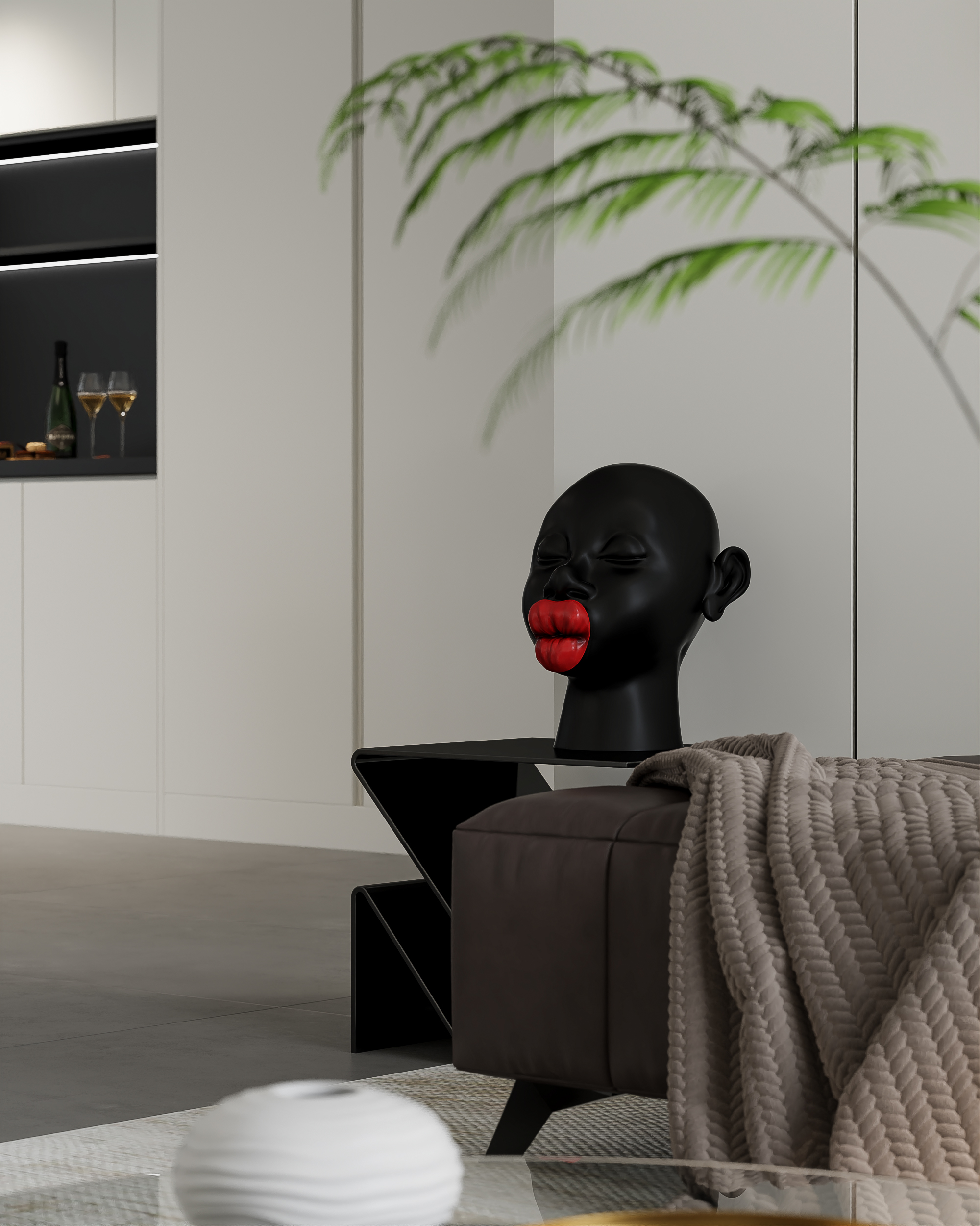 现代黑白灰客餐厅-8