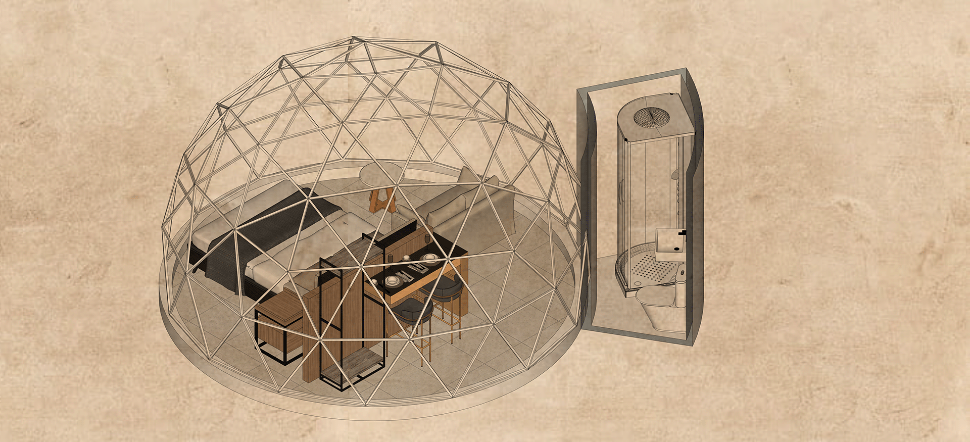 geodesic dome complex（如果这里 Complejo 是西班牙语指综合体，Domos Geodésicos 是 geodesic domes （大地测量穹顶；测地线穹顶 ） ，就可以用这个表达） 
如果Complejo明确有别的意思，建议提供更多原文语境等信息哦 丨MexicoOaxaca丨Daktilar experiences-24