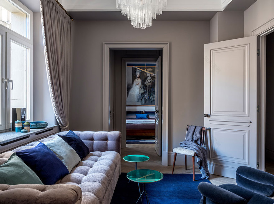 莫斯科斯大林风格高层公寓的重生 | 艺术与空间的完美结合-1