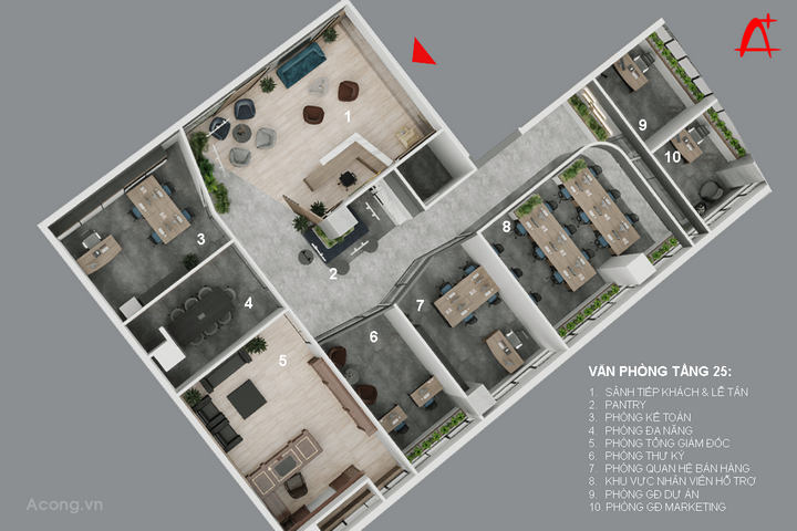 河内SGO北方公司办公室室内设计项目丨越南河内丨acong.vn（未明确公司名）-14