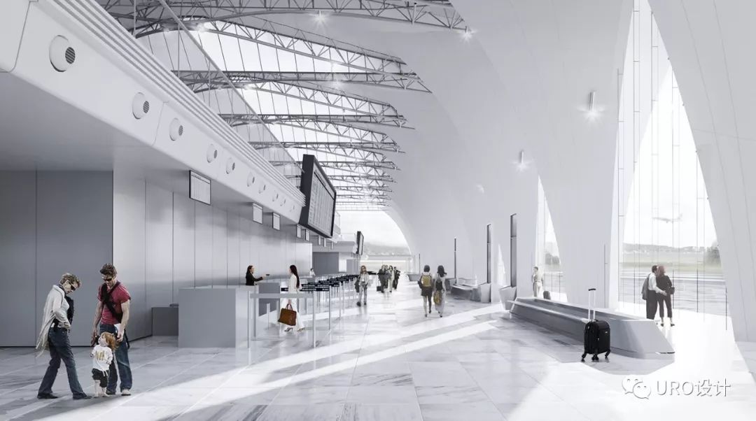 阿勒泰轻盈“天鹅”机场 | 自然采光与白色梦幻空间的完美结合-2