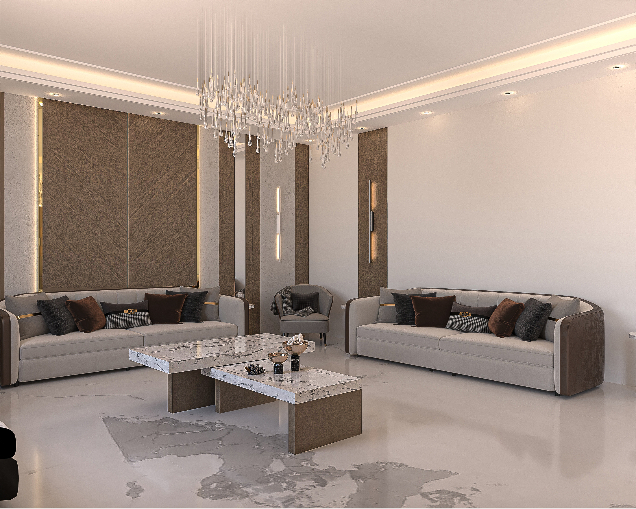 迪拜别墅会客厅及入口室内设计丨阿联酋迪拜-4