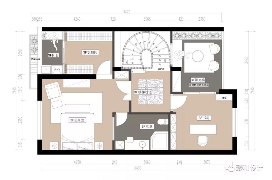 舟山邦泰城美式风排屋设计 优雅古典空间-24