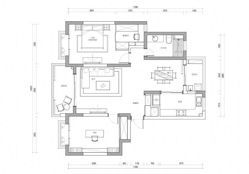 上海实创装饰 东方城市花园两居室美式乡村风格装修案例解析-3
