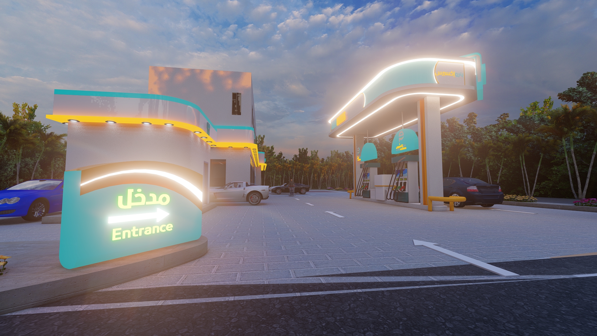 تصميم لمحطه وقود بترو اكسبريس بالسعودية-28