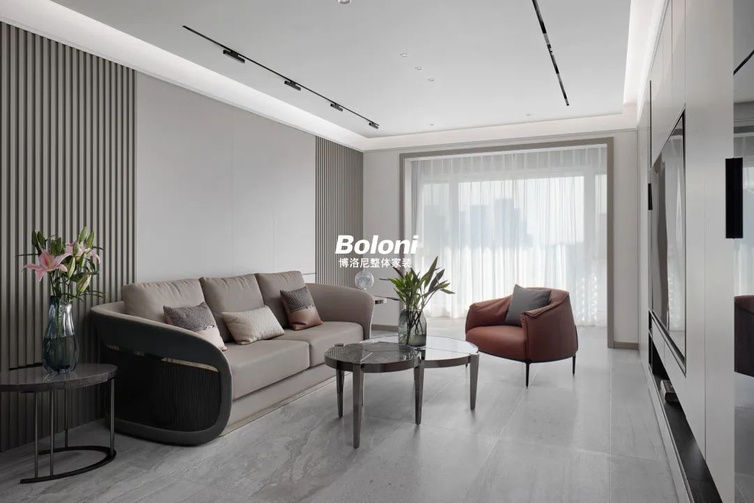 灰色极简大平层,治愈深夜 emo 的舒适之家-12