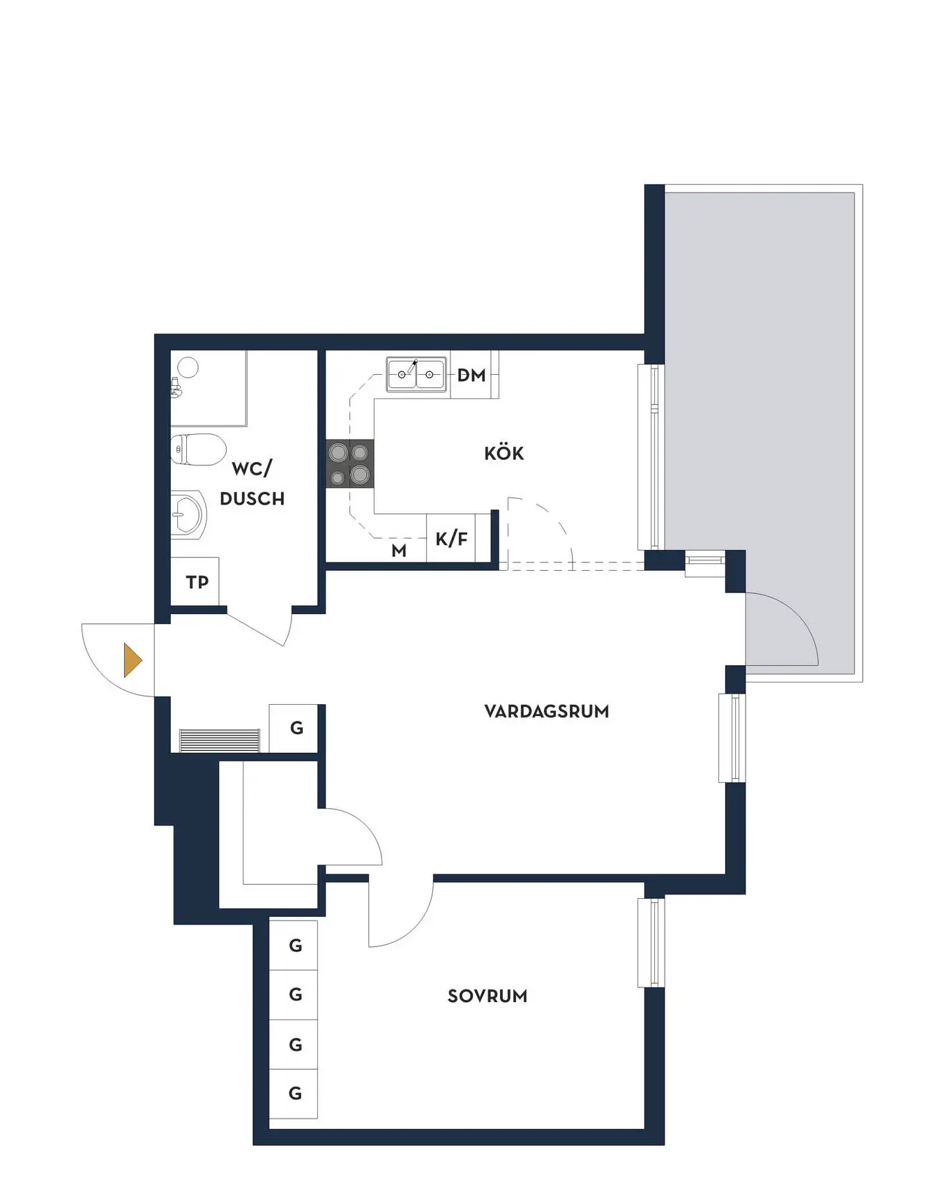 瑞典马尔默 54m2 公寓 | 玻璃卧室与温馨海景-17