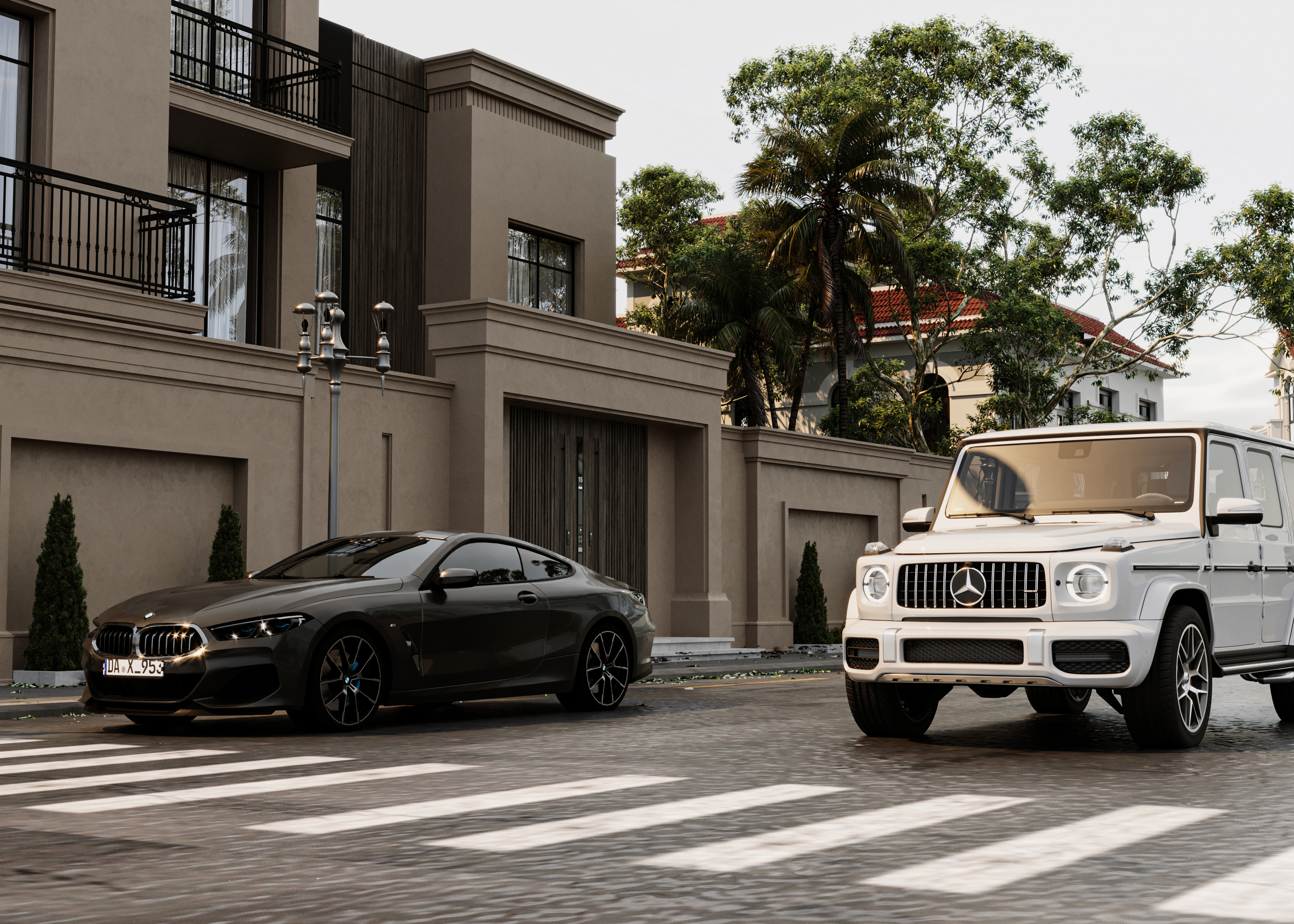 Neo Classic Villa Facade 设计与可视化-10