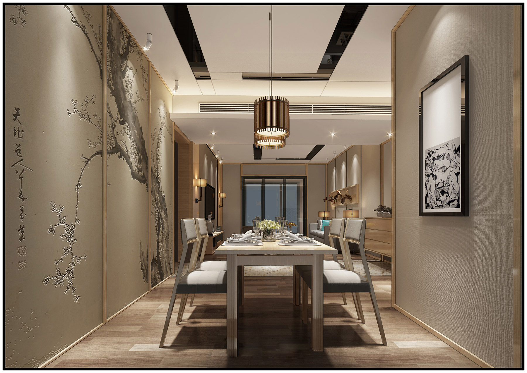 新中式 中式古典 奢华家装别墅样板房-24