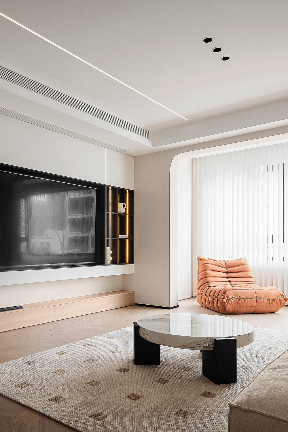 南京·棠宁府简约奶油艺术漆住宅丨中国南京丨大漠设计-10