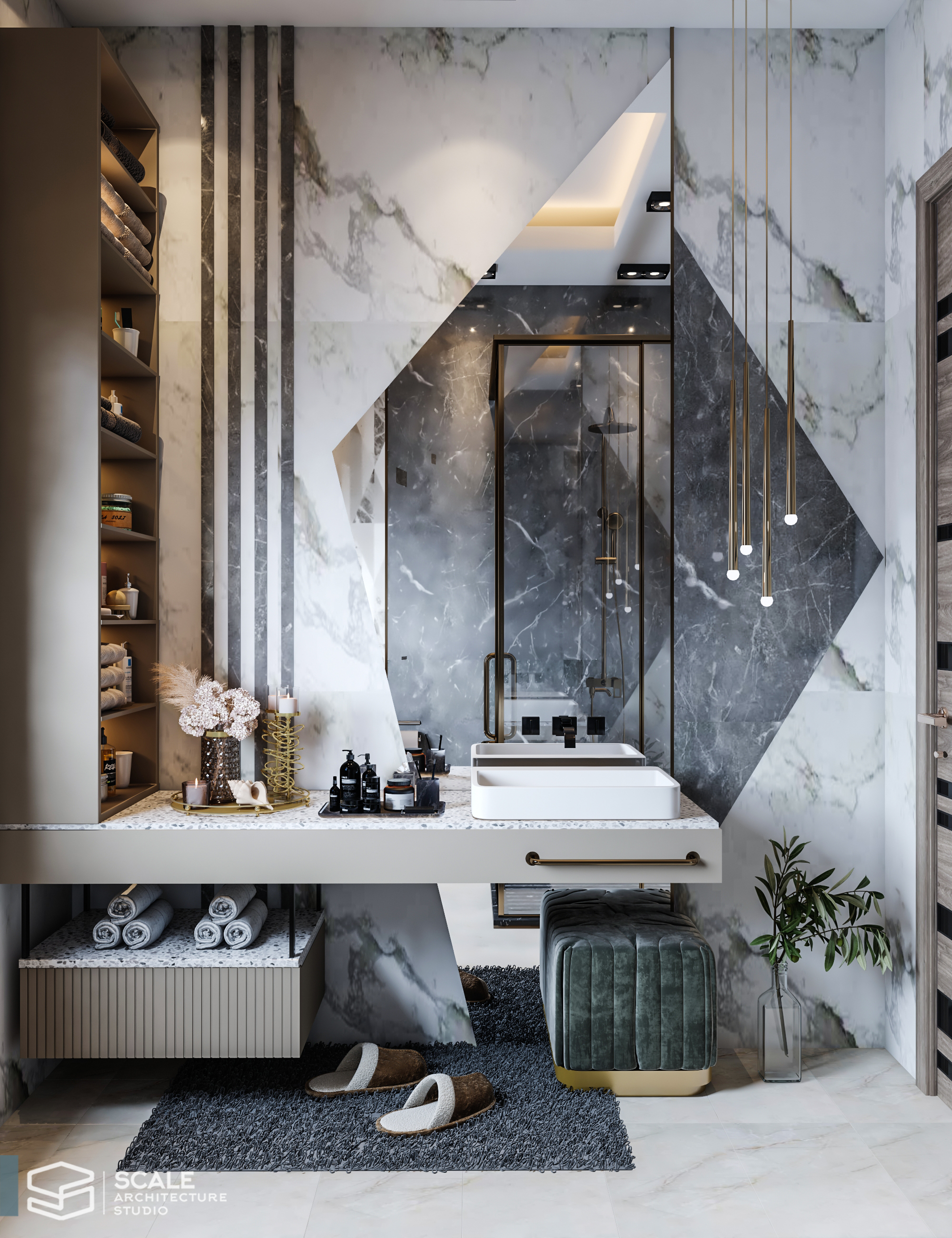 优雅浴室丨Scale Architecture studio office-3