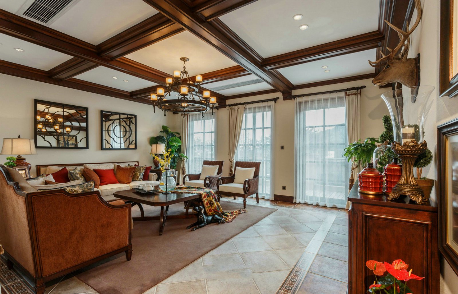 五韵峰 B3 户型美式样板间  瑞祺室内设计-2