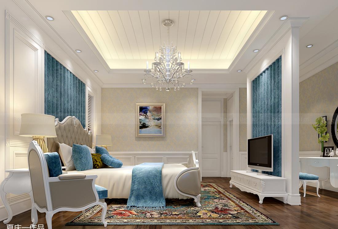 现代园墅欧式纯白设计,温馨舒适,白色与蓝色搭配典雅自然-10