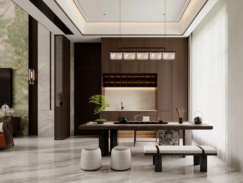 660㎡新中式别墅 牛石丨中国湖南丨纵向·空间设计-14