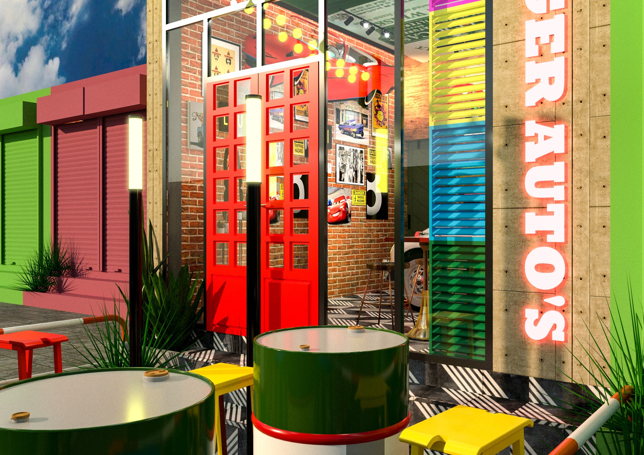 伯格汽车（咖啡馆）渲染项目丨Umair Siddique,Muhammad Saib-10