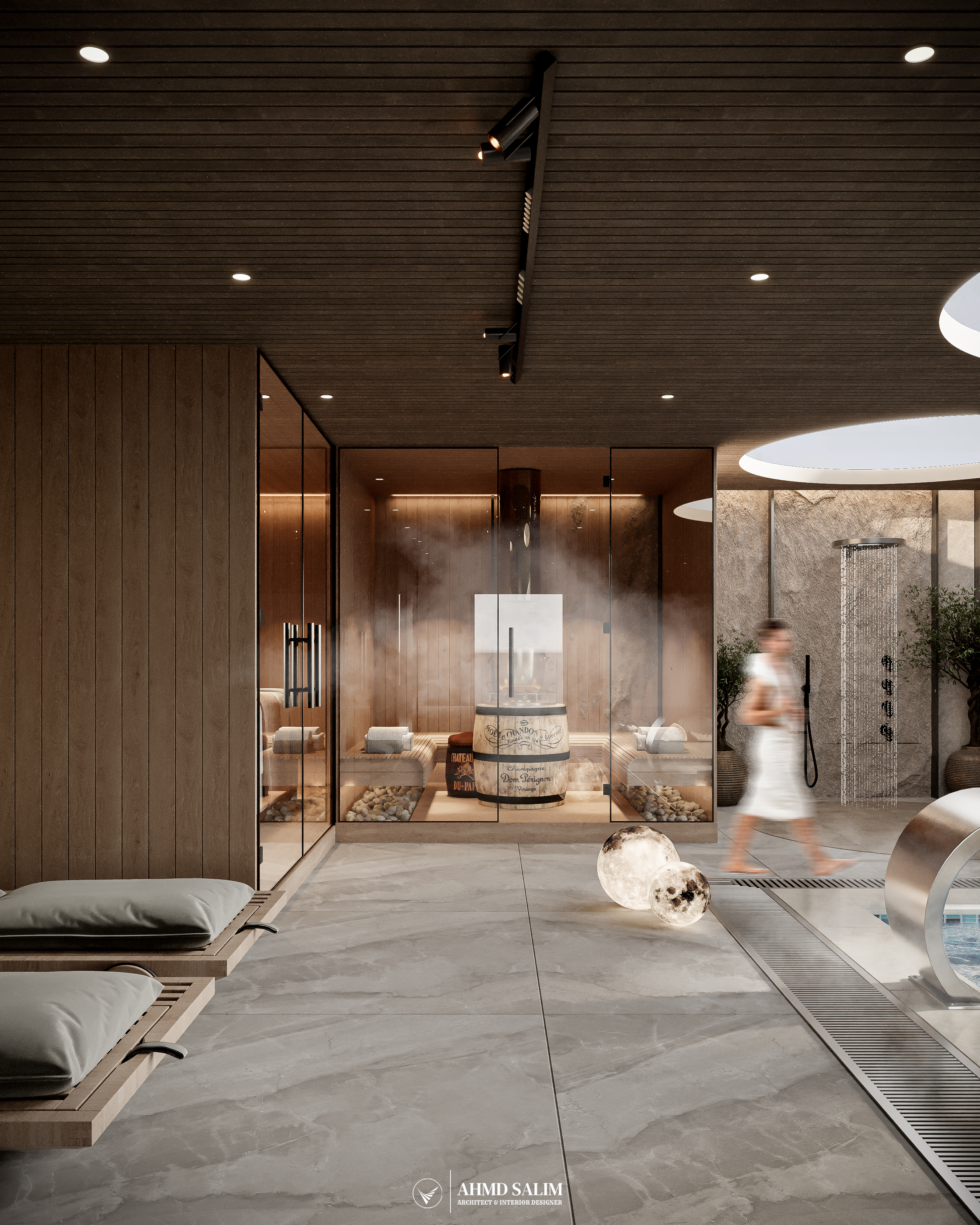 泳池和带蒸汽区的客厅丨英国丨@ahmd.salim.designs-10