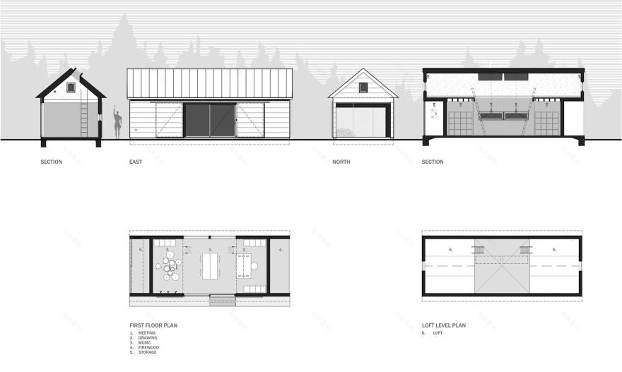 森林中的全铝谷仓风小型工作室设计丨美国缅因丨30X40 Design Workshop-16