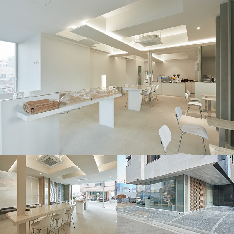 高级白色调的 30 平米现代咖啡厅设计-1