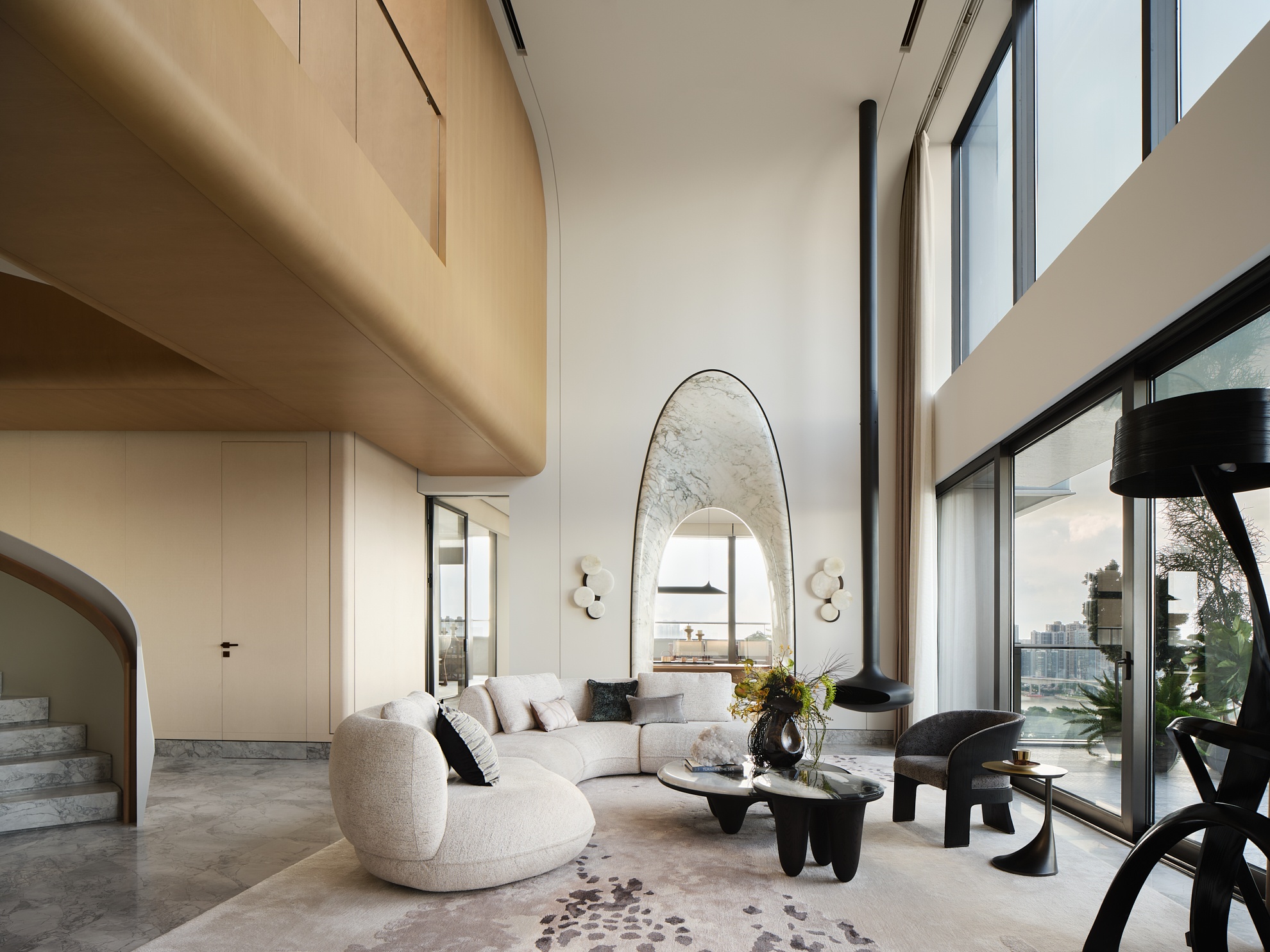 霍英东集团南天名苑复式丨中国广州丨硬装WJID维几设计,软装OPS观致设计-7