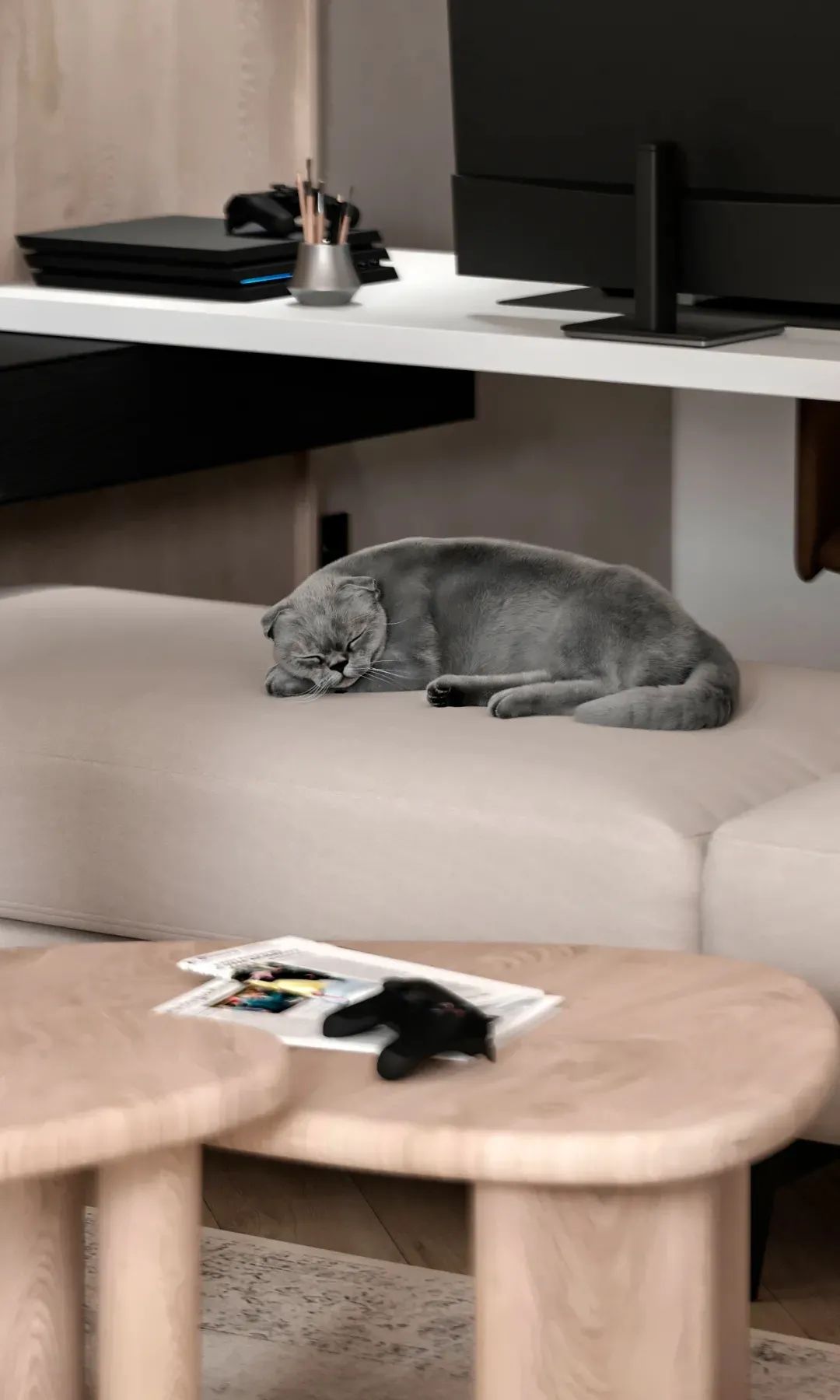 75㎡简约原木高级黑,年轻夫妇的完美之家丨Tomkin Design-13