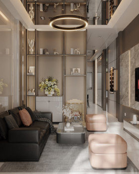 Livingroom and kitchen models luxury