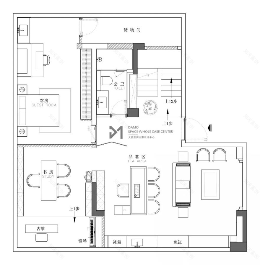 大墨空间 · 中海天玺 345m² 复式【新·中式】全案项目丨中国赣州丨赣州.大墨空间全案中心-34