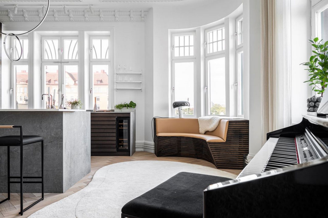 斯德哥尔摩独特公寓 | 黑白装饰的视觉冲击-14