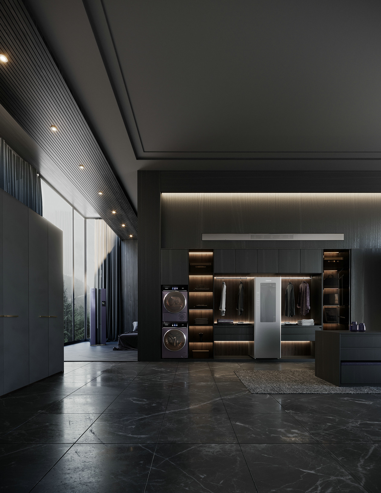 高级黑+紫色 永恒优雅与极致梦幻的空间设计-14