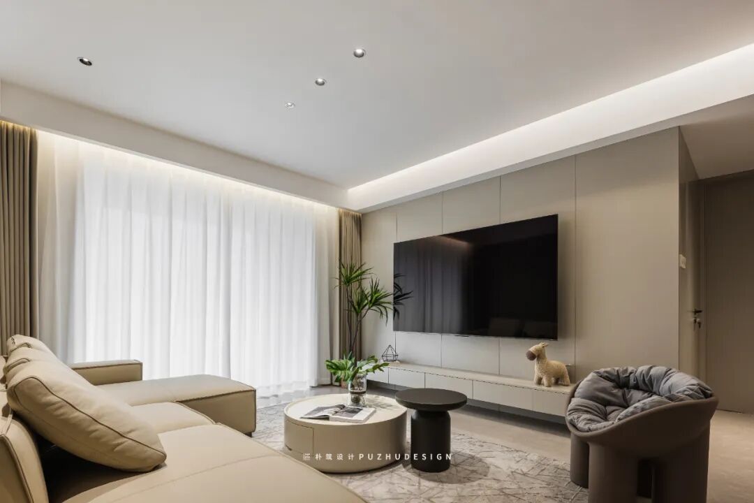 PUZHU朴筑设计|温馨奶咖色，现代奶油风-36