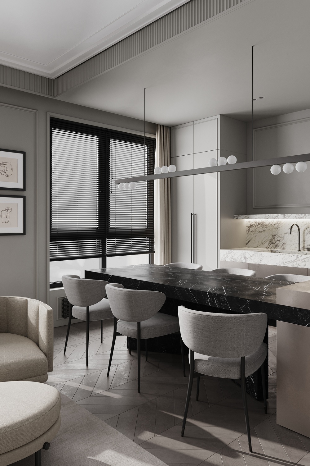 莫斯科河滨公园 88 平室内设计丨俄罗斯莫斯科丨Quadro Room-14