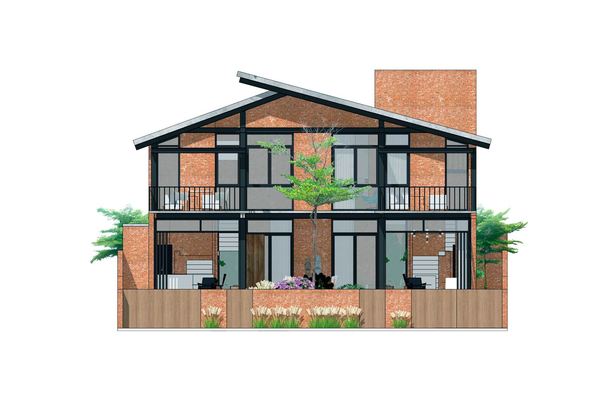 山间双户共享家园·Sơn Trà半岛自然美景中的简约别墅设计-43