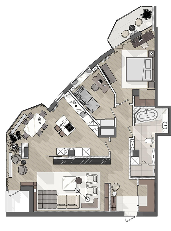 Єскізний проект квартири в ЖК "Авантаж" м. Харків-1