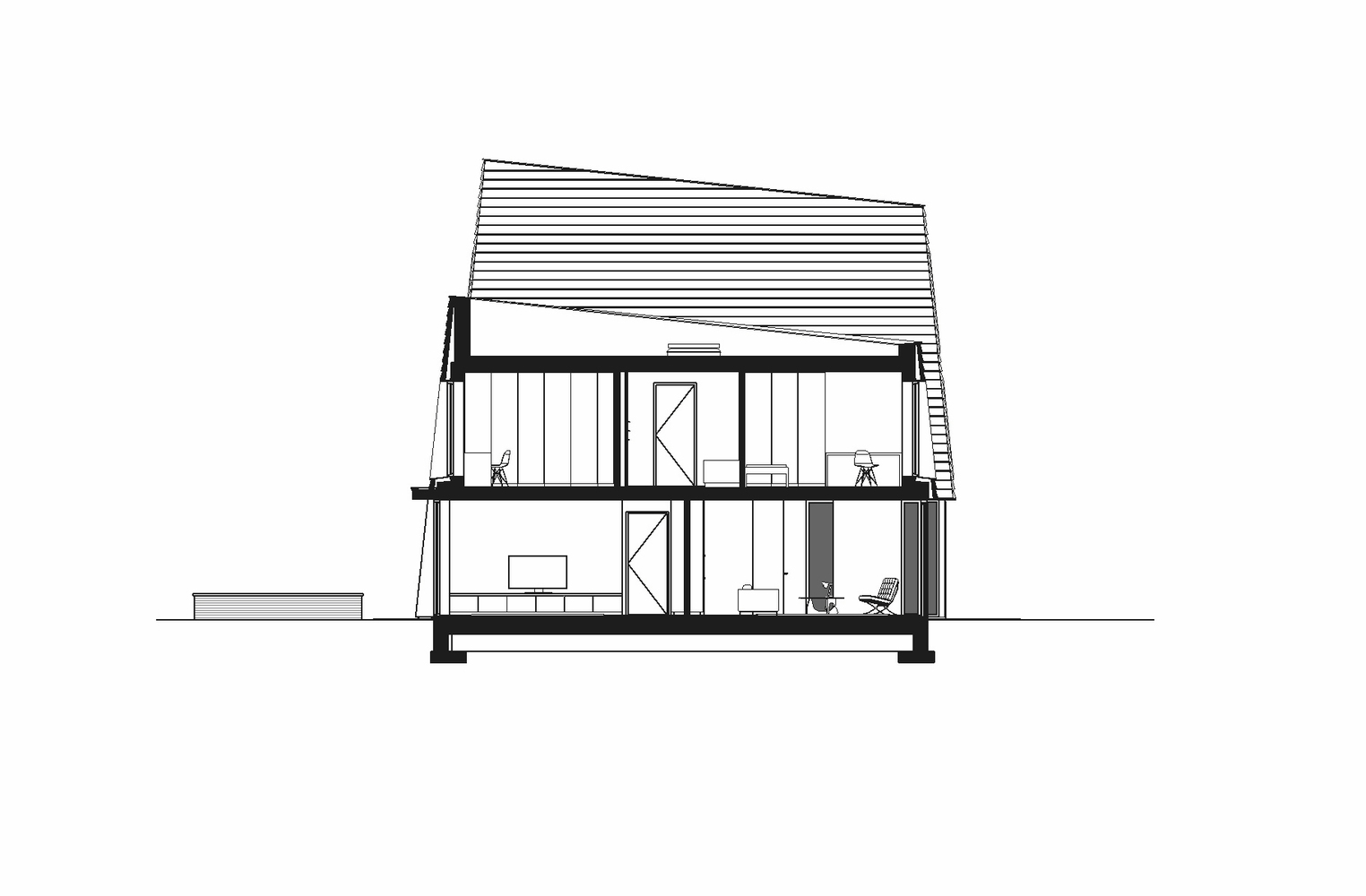 荷兰森林中的现代住宅-58