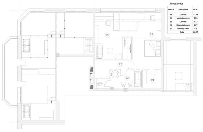 俄罗斯 18 层顶层公寓,多层次空间与自然金属元素的创新结合-44