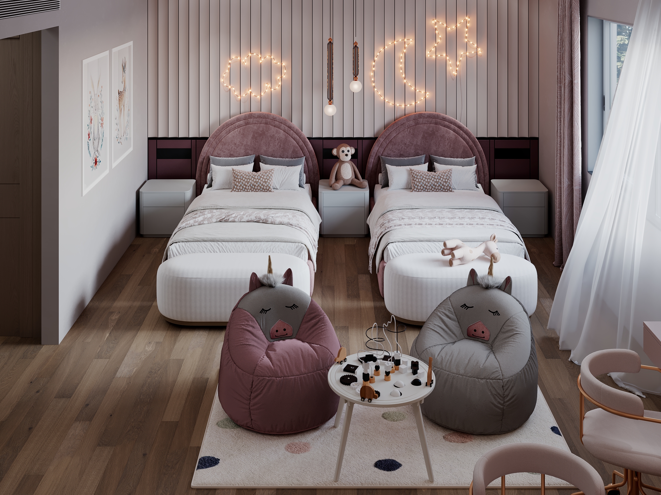 别墅双床儿童卧室-10