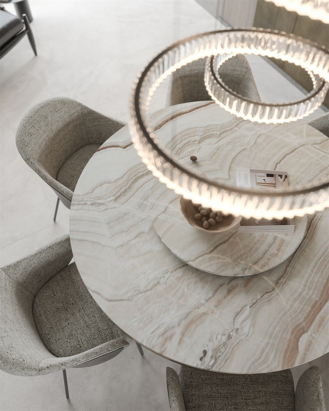 香港大禾装饰|侘寂风格大平层效果图-6