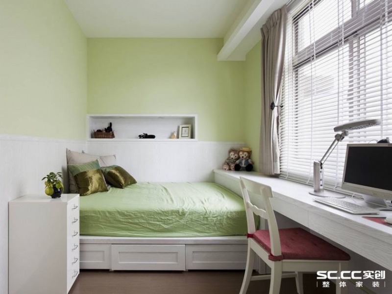 【上海实创装饰】118平绿洲城市花园新古典风格美式三居-9