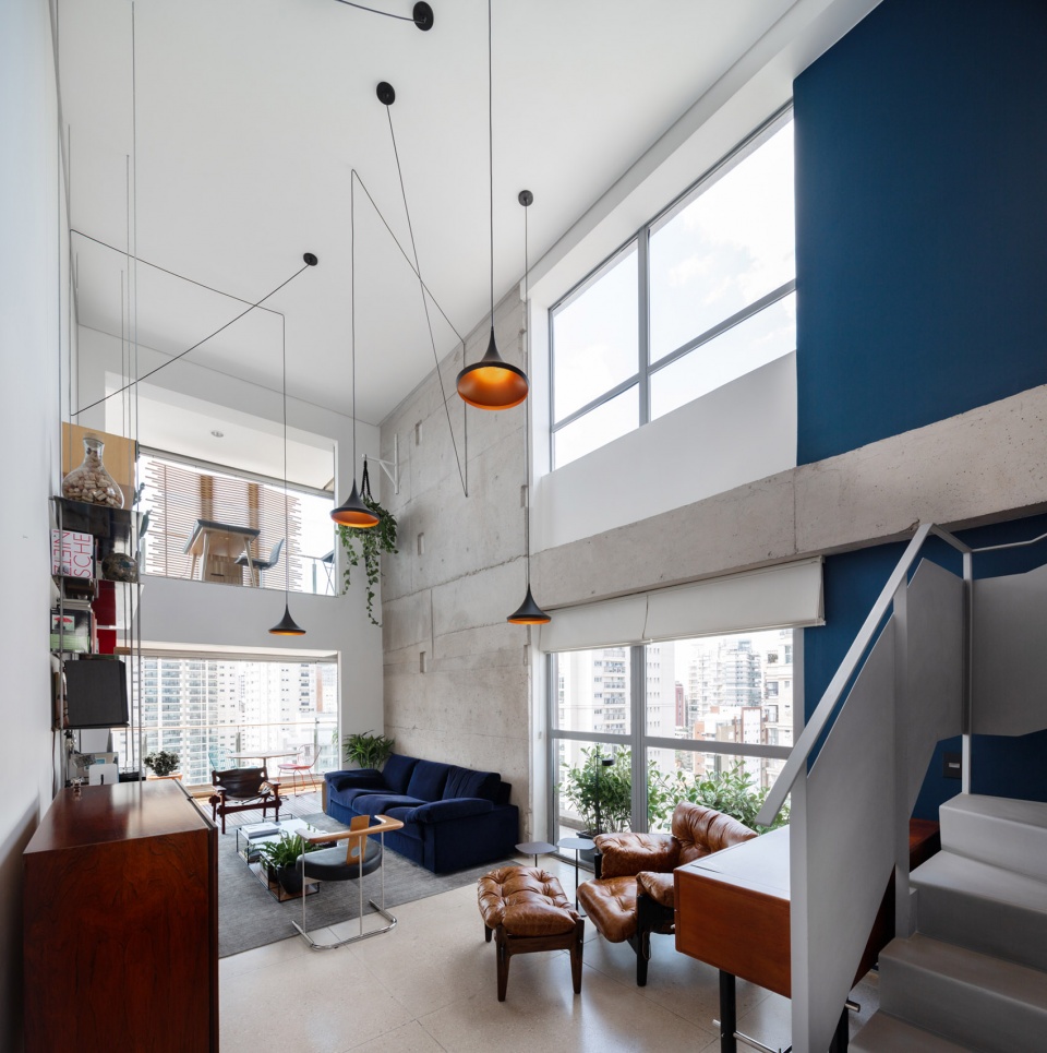 巴西圣保罗空中公寓,景观美化填充切割空间-7