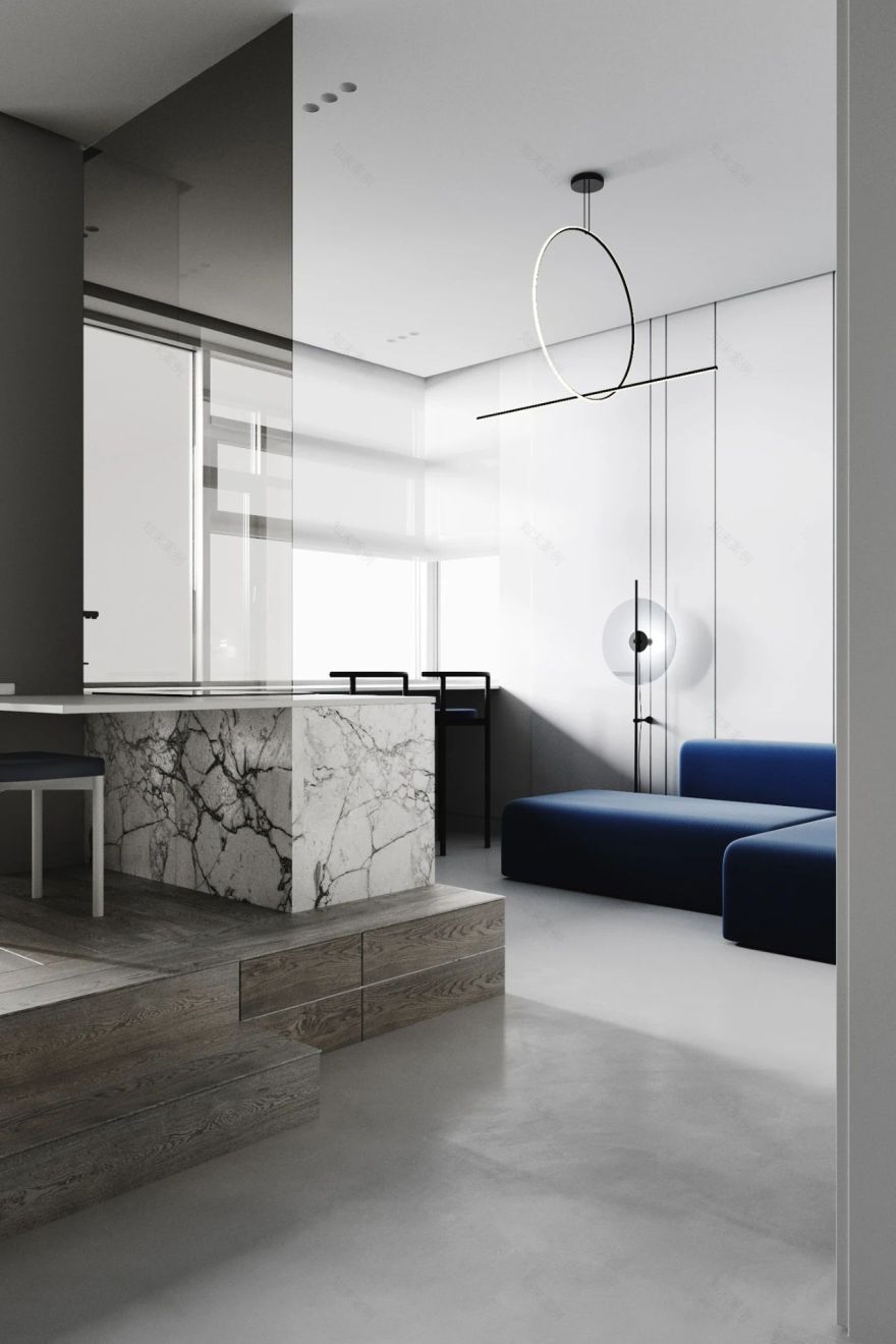 基辅黑白灰禁欲系家居,Anastasiia Reznichenko 现代设计典范-35