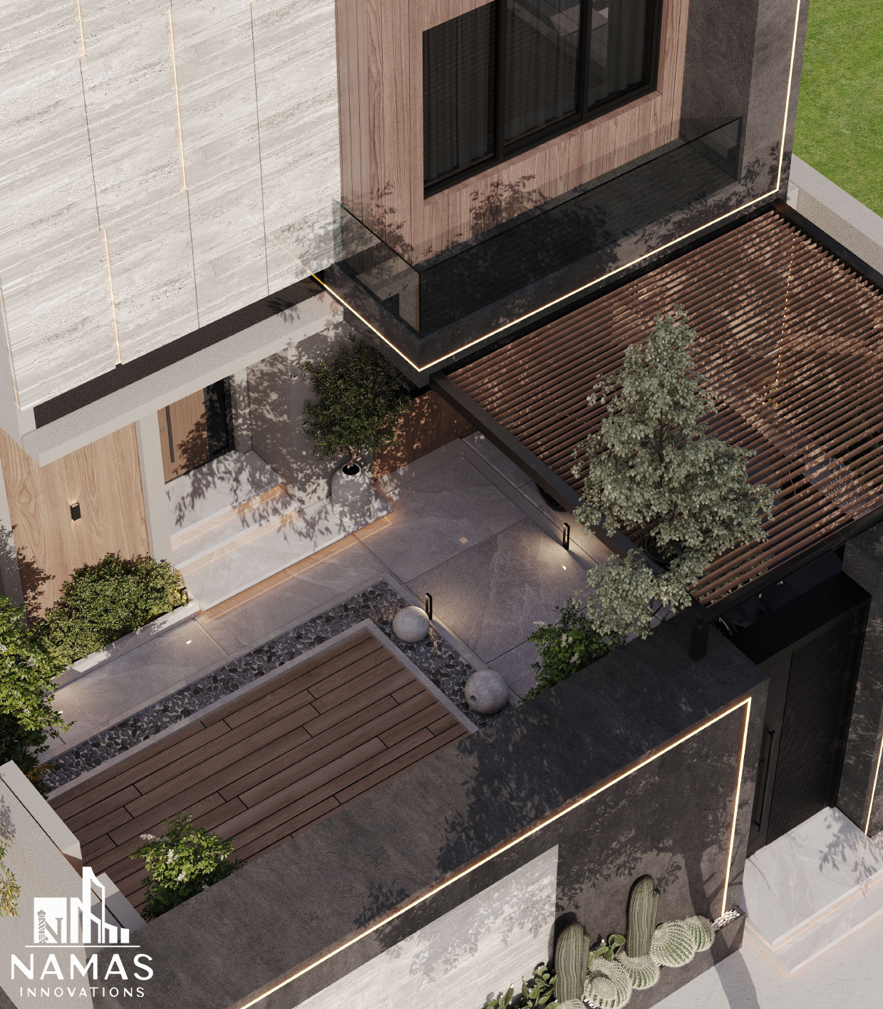 现代别墅立面图丨沙特阿拉伯丨Namasinnovation-8